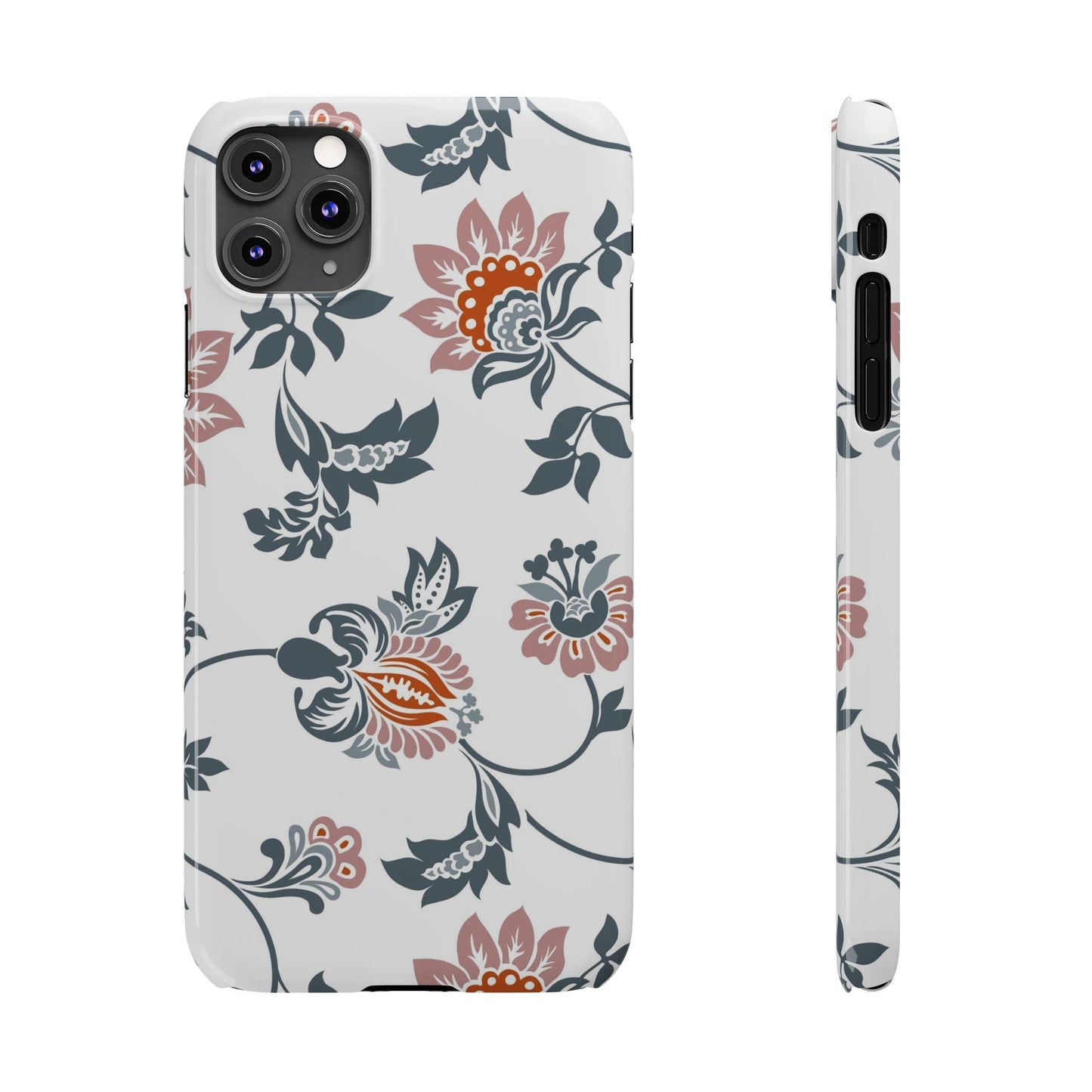 Pink and Green Flower Pattern, Floral Slim Phone Cases, Case-Mate IPHONE16 and all sizes