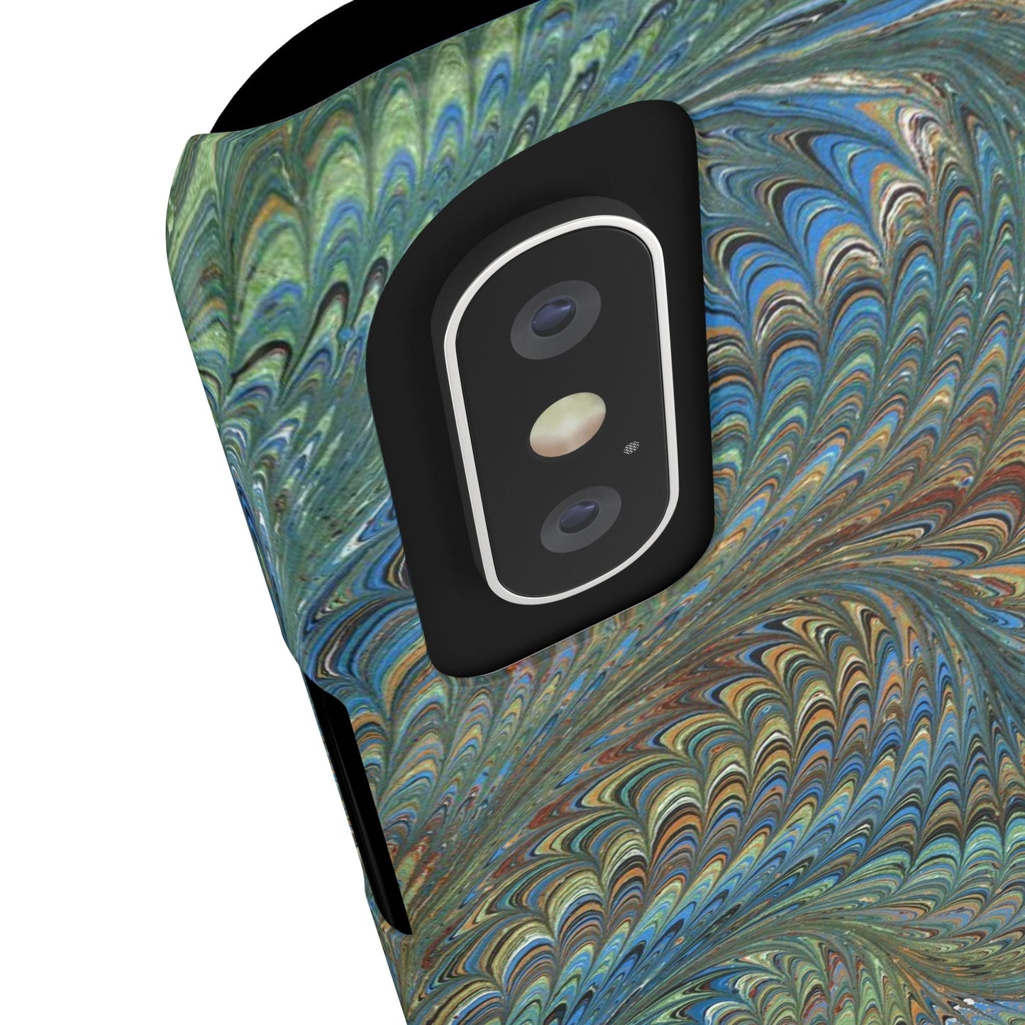 Blue and Green Italian Marbled Swirl Design, Italy Feather Phone Case, Multi-Color, Slim Phone Cases, Case-Mate IPHONE16 and all sizes