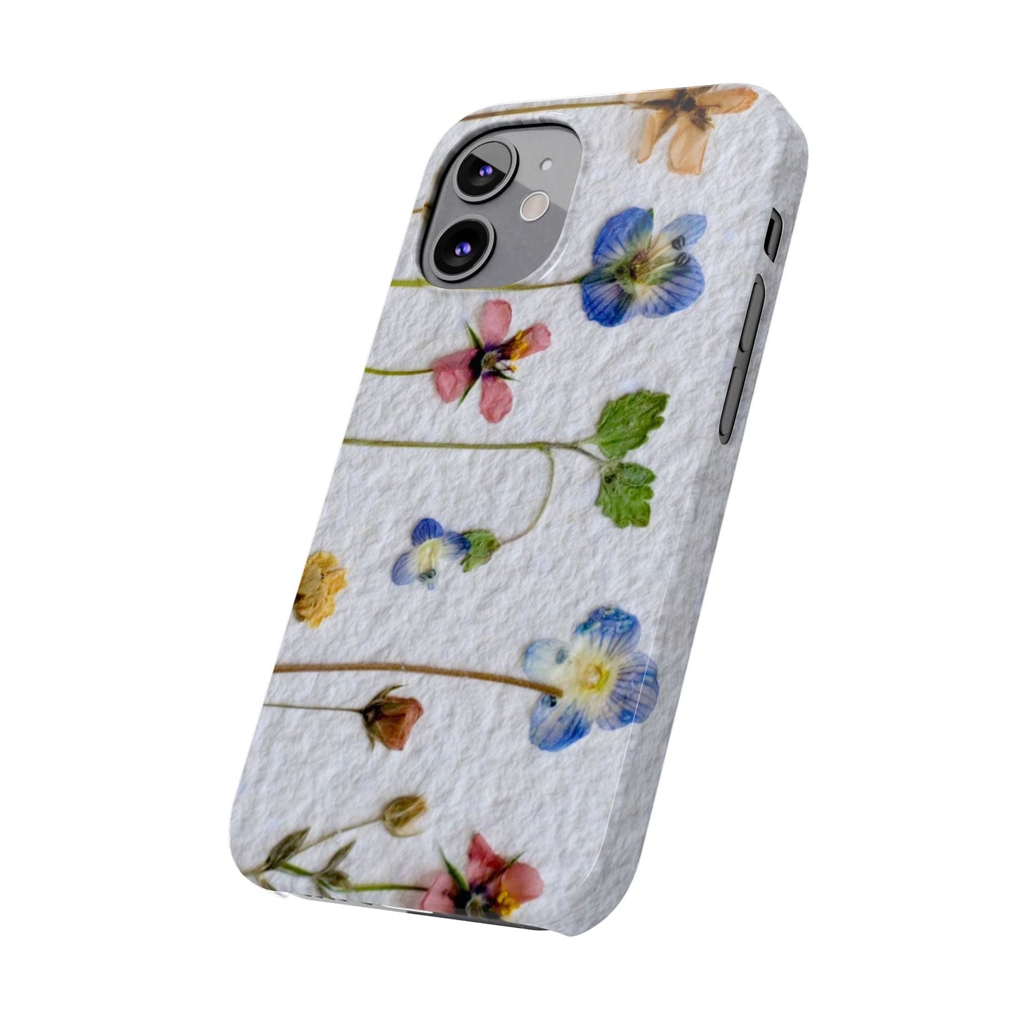Dried Wild Pink and Purple Flower Image on Paper, Floral Slim Phone Cases, Case-Mate IPHONE16 and all sizes